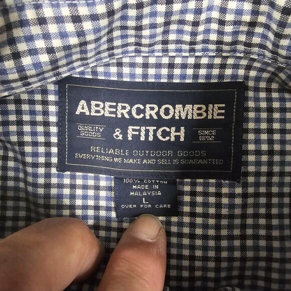 Vintage Abercrombie Fitch Shirt Large Check Plaid Relaxed Fit 90s Button-down - Picture 7 of 11